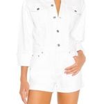 GRLFRND Renata White Denim Romper in Size XS Photo 0