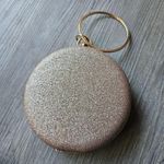 Formal Round Rose Gold Crossbody or Wristlet Purse Pink Photo 2