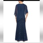 Ignite Evenings Women's Sequin Beaded Lace Dress Deep Navy 2 piece Size 18W Blue Photo 1