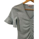 Juicy Couture  Blouse Womens XS Ruched Front Top Seafoam Green Short Sleeve Photo 1