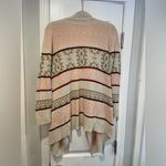 Arizona Jeans  Size S Pink Sparkle Aztec Print Open Front Cardigan Sweater Photo 9