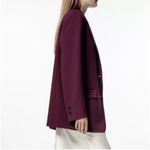ZARA  STRAIGHT CUT BLAZER OVERSIZED JACKET WINE BURGUNDY SIZE XS NEW Photo 8
