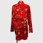 Victoria's Secret Vintage  XS/S Red Floral Silk Robe Tied Pockets Luxury Sexy Y2K Photo 4