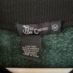 Miss Chievous  Reindeer Cropped Fleece Sweatshirt Green/Black Plaid Size Medium Photo 2