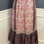Haute Hippie Flutter Sleeve Twin Print Flounce Hem Floral Maxi Dress Photo 5