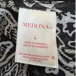 Merona black & white floral sheer kimono swimsuit coverup swimwear resort Size L Photo 7