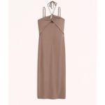 Abercrombie & Fitch Brown Halter Midi Dress Photo 1