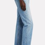 Moussy Vintage Glen Boy Straight High Waisted Barrel Jeans Size 26 Minimalist Blue Photo 4