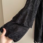 Laundry by Shelli Segal  Black Lace Ruffle Balloon Sleeve Blouse, Size Large Photo 5