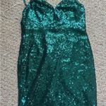 Hello Molly  Green Sequin Dress Mini Photo 0