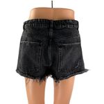 ZARA  Women's Black Mid Rise Frayed Raw Hem Cut Off Denim Jean Shorts Size 6 Photo 1