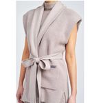 En Saison Nell Knit Cardigan Vest with Tie Size Small NWT Gray Photo 5