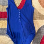 Free People Intimately Take me out Henley Bodysuit Royal Blue Low Cut Medium Photo 0