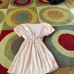 EXPRESS Y2K Style Vintage Satin Light Pink Babydoll Top Short Sleeve Size Large Photo 3