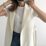 ZARA blazer vest coat cream waistcoat with vents Photo 0