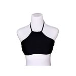 Mossimo Solid Stripe Black White Halter Swim Top Bikini 2pc Swimsuit sz MEDIUM Photo 1