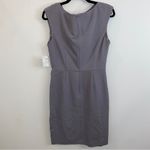 Suzi Chin Steel Gray Drape Classic Cowl Neck Sleeveless Sheath Dress Size 8 Photo 4