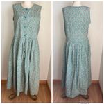 Pierre Cardin Green Floral Sleeveless Dress Medium Photo 1