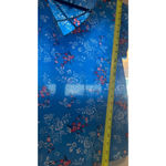 Lily White  Floral Blouse size M Top Blue Photo 5