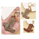 Western Cowboy Boot Keychain Bling Rhinestone Chram Clasp ~NEW~ Photo 1