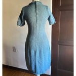 1960s VINTAGE | Unique Blue Beaded V Neck Sweater Dress | Approx size Small Med Photo 1