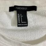 Forever 21 White oversized sleeve tie sweatshirt  size small crew neck relaxed fit Photo 4