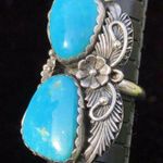 Navajo Handmade Ring 925 Silver Tuquoise sz 7 Artist Signed Peterson Johnson Photo 12