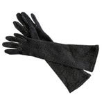Vintage Sparkling Silver Black Long Forearm Gloves Photo 1