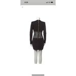 Balmain Black Paisley Lace Long Sleeve Corset Mini Dress Size 6 Photo 1