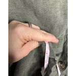 Nicole Miller  Linen Blend Button Up Olive Green Size Large Pockets Button Up Photo 7