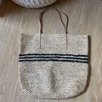 Hat Attack Tan and Black Woven Tote Photo 0