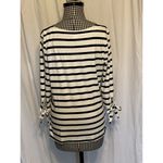 Old Navy  Women’s S Top T Shirt Striped Boat Neck Tie 3/4 Sleeve Nautical Black Photo 1