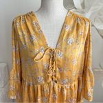 Sabina Musayev Yellow Mustard Hayden Floral Long Sleeve Dress Photo 2