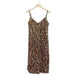Rebecca Minkoff  Leopard Print Slip Dress Satin Midi Spaghetti Straps Size Large Photo 1