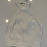 Forever 21 NWT Linen Blend White Halter Crop Top Photo 0