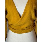 Auguste The Label Shirt Women 4 Yellow Ocher Swiss Dot Frida Wrapped Blouse Photo 8