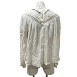 Free People  Abigail Victorian Eyelet Top Ivory Blouse Size M Photo 6
