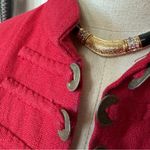 Vintage Linen Wide Sleeve Jacket Red Size L Photo 4