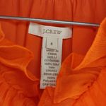 J.Crew  Naomi Top Orange Lined Silk Sleeveless Ruffle Neck Blouse Photo 3