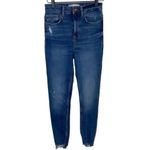 ZARA  Distressed High Rise Skinny Jeans Raw Hem Size 4 Photo 3