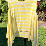 Farm Rio  Yellow White Striped Drapey Top Size L Photo 0