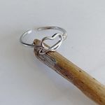 Sterling Silver Hollow Heart Ring  Ring Pinky Ring Photo 3