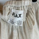 Flax  Linen Culottes Cropped Pants Elastic Waist Ruffle Hem Medium Photo 4