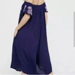 Free People  The High Road Jumpsuit Navy Embroidered Large Photo 6