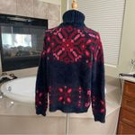 LA FEE MARABOUTEE Sz Sm Women's Blue Sweater With Red/Coral Photo 6