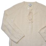 J.Crew NWT Collection Cashmere Lace-up Beach Sweater in Heather Muslin M Photo 3