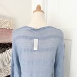 Soft Surroundings Linen Button Up Cardigan Blue Sz L NWT Photo 5