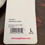 Yogalicious Waffle Jane Crop Polo Top L Grey Short Sleeve Activewear Athleisure Photo 2