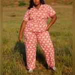 Big Bud Press Daisy Chain Jumpsuit Pink Floral Cotton Twill Medium GUC Photo 10