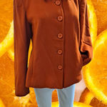 Louben Button‎ Down Collared Orange Cardigan With Pockets Size 8 Photo 0